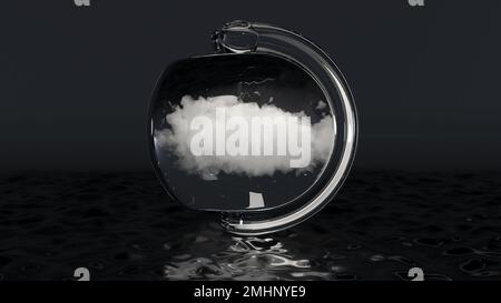 Cloud in Crystal Ball, 3D-Rendering Stockfoto