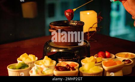 Fondue Restaurant in Gramado City - Brasilien Stockfoto