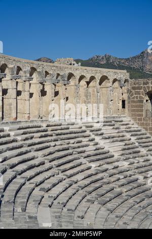 Foto der Ruinen von Aspendos in der Türkei Stockfoto