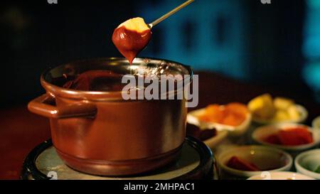 Fondue Restaurant in Gramado City - Brasilien Stockfoto