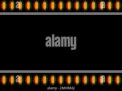 Black History Month mit schwarzem Hintergrund. Afroamerikanische Geschichte. Jährliche Veranstaltung. Vektordarstellung - Konstruktionsgrafik. Stock Vektor