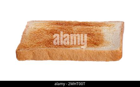 Geschnittenes getoastetes Brot, isoliert auf weißem Untergrund. Sandwich-Zutat Stockfoto