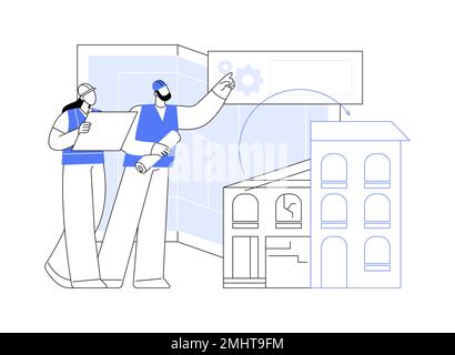 Altbauten Modernisierung abstrakte Konzept Vektor Illustration. Stock Vektor