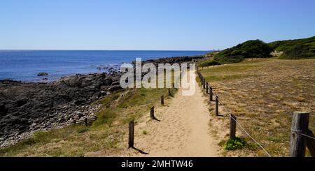 Zugang zum Strandmeer an der Vendee-Küste von Talmont-Saint-Hilaire Atlantik in frankreich Stockfoto