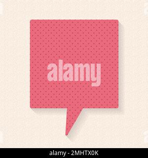 Ansage Speech Bubble Vektor-Design, gestrichelte Papiermuster Stil Stock Vektor