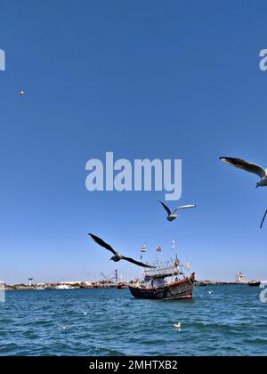 Beyt/Bet Dwarkadhish Temple Boot/Fähre Fahrt/Dwarka/Gujarat Stockfoto