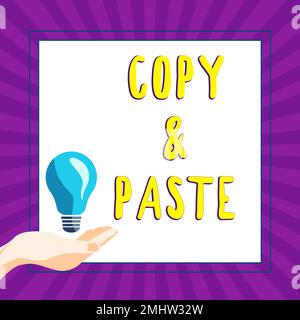 Handschriftlicher Text Kopieren Einfügen. Geschäftsüberblick eine Imitation, Transkription oder Reproduktion eines Originalwerks Stockfoto