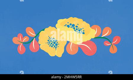 Blumen-Trennwand, rosa flaches Design Aufkleber Vektor-Illustration Stock Vektor