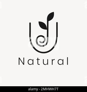 Wellness Blatt Logo Vorlage, moderne Natur Design Vektor Stock Vektor