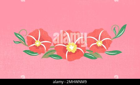 Blumen-Trennwand, rosa flaches Design Aufkleber Vektor-Illustration Stock Vektor