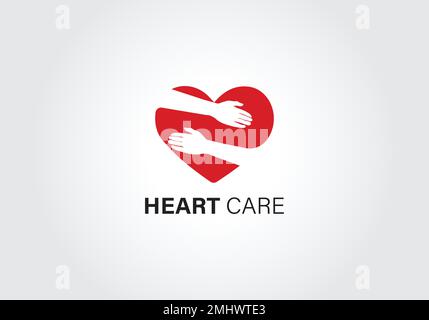 Design-Vorlage für das Heart Care-Logo, Love Hearth Care-Logo-Konzept, Love People-Logo-Vorlage, Charity-Logo-Vorlage Vektor - Vektor Stock Vektor