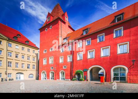 Regensburg, Deutschland, Haidplatz in der Altstadt, schöne Stadt am Donauufer, Bayern. Stockfoto