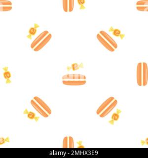 Bonbon Makaroon Muster nahtloser Vektor Stock Vektor