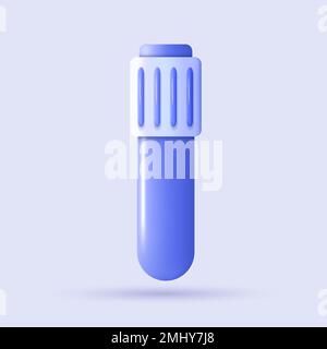 3D Symbol für medizinische Reagenzgläser. Erste Hilfe. Realistische medizinische Geräte. Healthcare-Element für mobile Konzepte und Web-Apps. Moderne Vektordarstellung in Stock Vektor