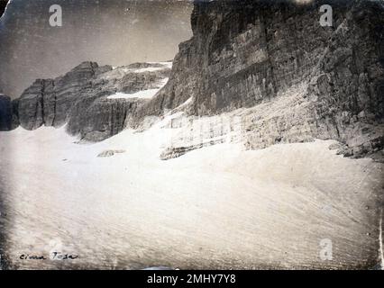 Vedretta di Tosa sulle Dolomiti di Brenta nel 1880 Stockfoto