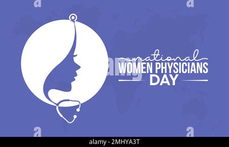 Vektorbildungs-Banner-Design-Template-Konzept des National Women Physicians Day beobachtet am 03. Februar Stock Vektor