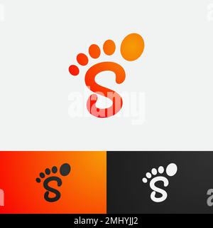 Fußförmige S-Logo-Vorlage mit Farbverlauf für Unternehmensdesign Stock Vektor