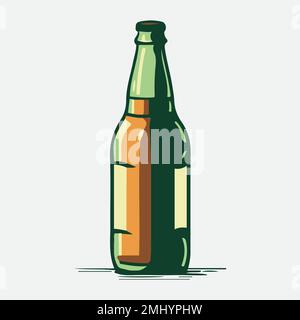 Vektorobjekt der Bierflasche isoliert Stock Vektor