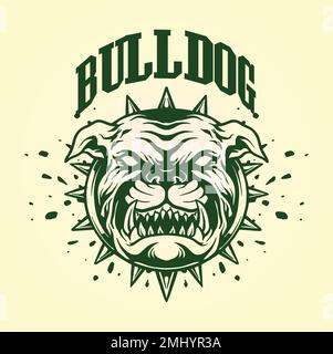 Wütende Bulldogge wilder Tierkopf Logo Illustration Vektorbilder für dein Arbeitslogo, Merchandise-T-Shirt, Aufkleber und Etikettendesigns, Poster Stock Vektor