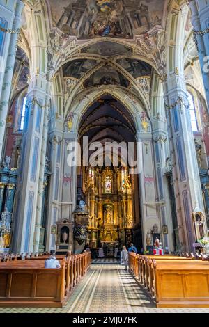 Kathedrale Basilika der Himmelfahrt der Jungfrau Maria, auch bekannt als die lateinische Kathedrale in der Altstadt von Lemberg, Ukraine. Es ist ein UNESCO-Weltkulturerbe. Stockfoto