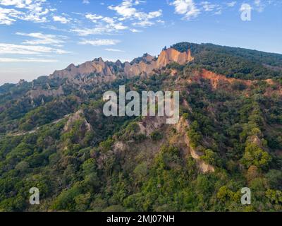 Luftaufnahme des Huoyan Shan in Taiwan Stockfoto