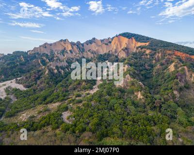 Luftaufnahme des Huoyan Shan in Taiwan Stockfoto