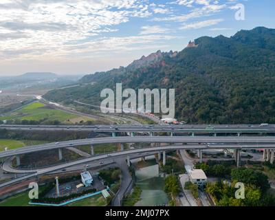 Luftaufnahme des Huoyan Shan in Taiwan Stockfoto