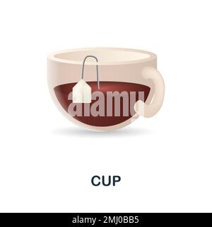 Cup-Symbol. 3D Abbildung aus der Arbeitsplatzsammlung. Creative Cup 3D Symbol für Webdesign, Vorlagen, Infografiken und mehr Stock Vektor