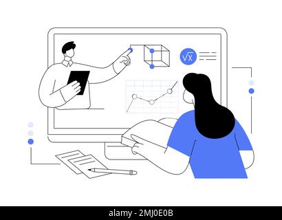 Online Mathematik Tutoring abstrakten Konzept Vektor Illustration. Stock Vektor