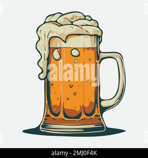 Vector Beer mit langem Schatten, Lager Beer Ikone Stock Vektor