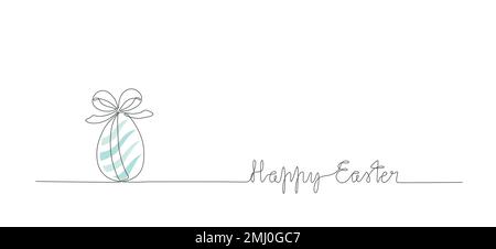 Darstellung des Linieneivektors, Schriftzug Frohe Ostern. Stock Vektor