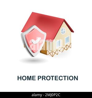 Home Protection-Symbol. 3D Abbildung aus der Sicherheitssammlung. Creative Home Protection 3D Symbol für Webdesign, Vorlagen, Infografiken und mehr Stock Vektor