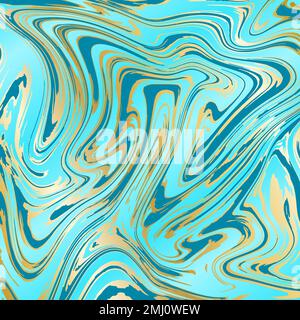 Abstrakter Hintergrund, Vektormarmorstruktur-Imitation. Marbleiierter Mustervektor. Vorlage für Hochzeitseinladungen mit Flüssigtinte. Türkisfarbener Tee Stock Vektor