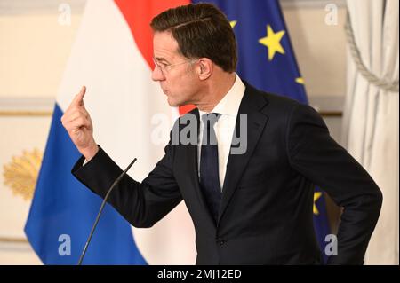 Wien, Österreich. 26. Januar 2023. Ministerpräsident des Königreichs der Niederlande Mark Rutte (VVD) bei einem Arbeitsbesuch in Wien Stockfoto