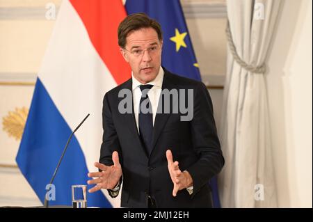 Wien, Österreich. 26. Januar 2023. Ministerpräsident des Königreichs der Niederlande Mark Rutte (VVD) bei einem Arbeitsbesuch in Wien Stockfoto