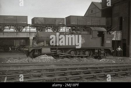 GWR 2-6-2T Prairie Tank Nr. 5535 in Swindon arbeitet in den 1950er Stockfoto