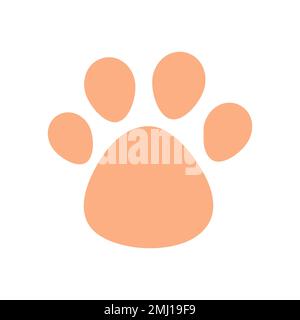 Silhouette eines Pfotenabdrucks, isoliert. Stock Vektor