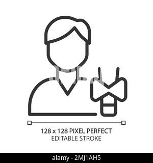Endokrinologie Pixel Perfect Linear Symbol Stock Vektor