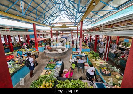 Sir Selwyn Clarke Market, Victoria, Mahé, Seychellen Stockfoto