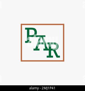 Einfache und einzigartige Buchstaben- oder Wortart PAR oder APR im kreativen Connect-Grafiksymbol Logo-Design abstraktes Konzept Vektorpapierschrift oder Monogramm Stock Vektor