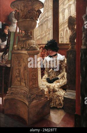 James Tissot. Gemälde mit dem Titel "im Louvre - "L'Esthetique" des französischen Künstlers Jacques Joseph Tissot (1836-1902), Öl auf Leinwand, c. 1883/5 Stockfoto