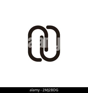 Vektor des mit der Büroklammer verbundenen Logos Letter n Stock Vektor