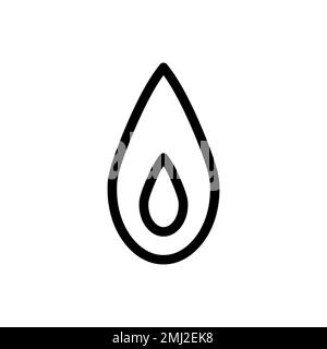 Linie mit Flammensymbol isoliert auf weißem Hintergrund. Schwarzer, flacher Klassiker mit modernem Umriss. Lineares Symbol und bearbeitbare Kontur. Einfach und pixelgenau Stock Vektor