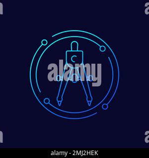 Trennungssymbol, Linienvektordesign Stock Vektor