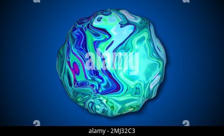 Abstrakte flüssige Marmorflüssigkeit isoliert auf weißem Hintergrund. Stockfoto