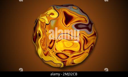 Abstrakte flüssige Marmorflüssigkeit isoliert auf weißem Hintergrund. Stockfoto