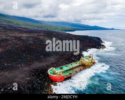 Saint-Philippe, Insel Reunion - Tresta Star-Schiffswrack Stockfoto