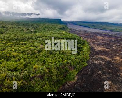 Saint-Philippe, Insel Réunion - Le Grand Brule (alter Lavafluss) Stockfoto