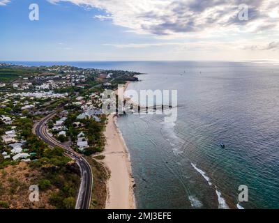 Saint-Gilles, Reunion Island - Strand von Boucan Canot Stockfoto