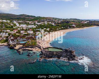 Saint-Gilles, Reunion Island - Strand von Boucan Canot Stockfoto